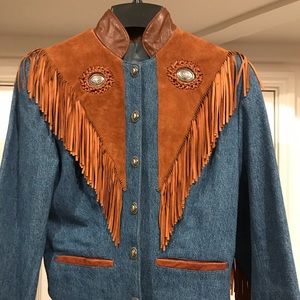 diamond fringe denim jacket